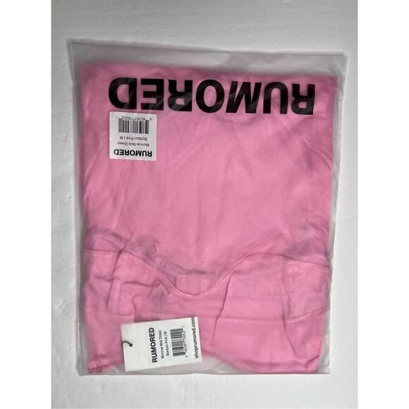 Rumored Monroe Midi Dress Bonbon Pink MEDIUM Satin Flowy Cocktail‎ Sexy - Picture 10 of 11